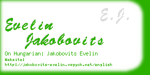 evelin jakobovits business card